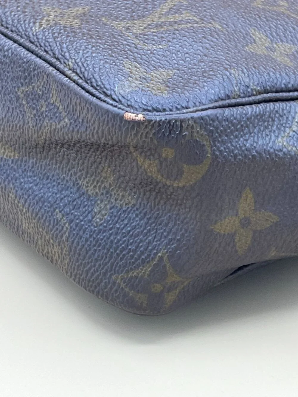 Louis Vuitton Monogram Canvas Blue Toiletry Bag With Zipper Closure
